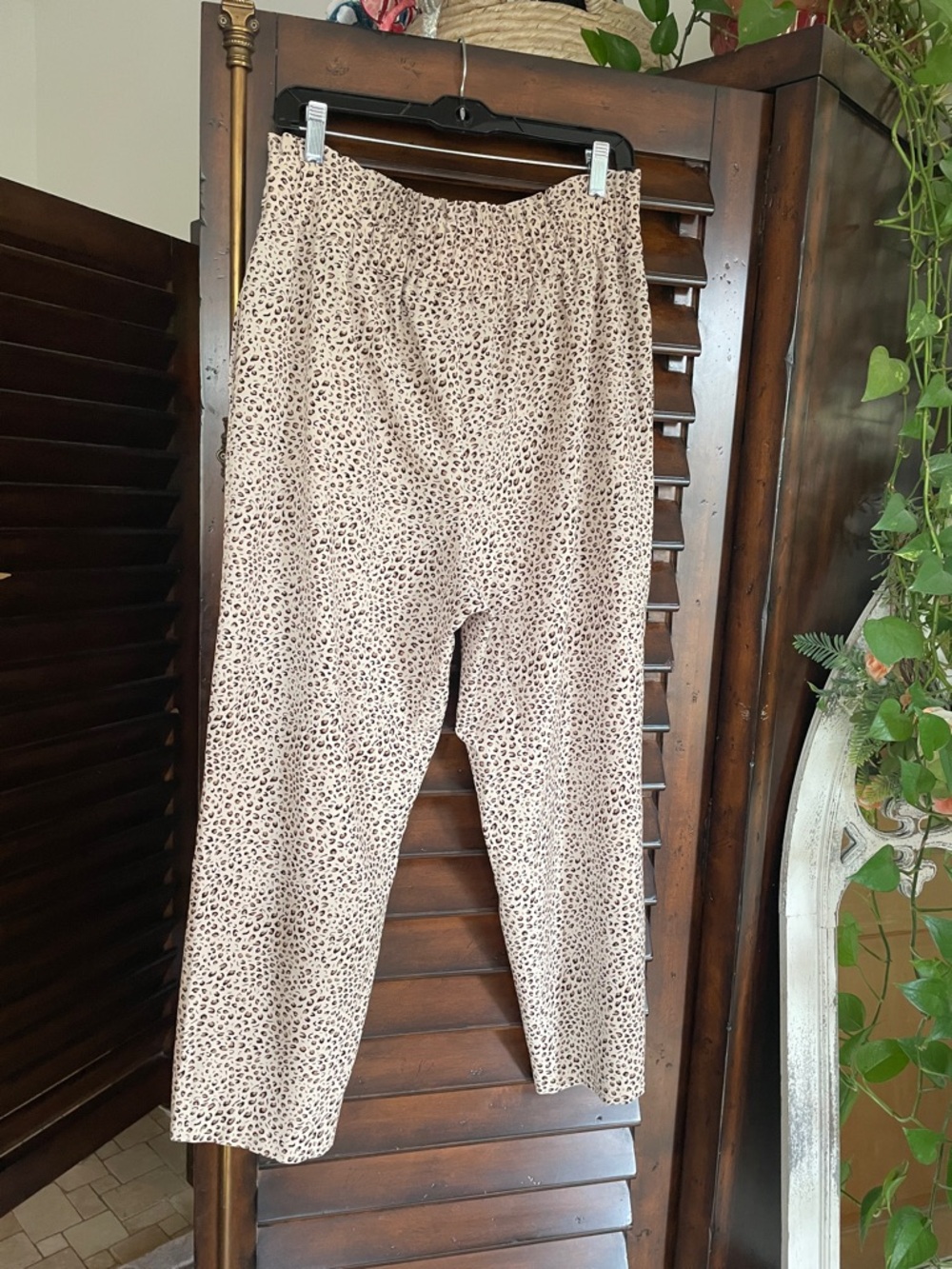 Sanctuary Cropped Beige Leopard Print Wide-Leg Pants Large with Pockets - Picture 8 of 8